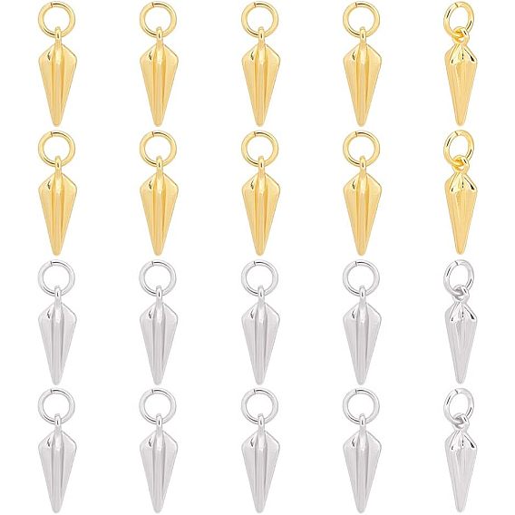 20 шт 2 цвета латунные подвески, с целью перехода в кольце, без кадмия и без свинца, конус