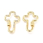 Brass Micro Pave Cubic Zirconia Screw Carabiner Lock Charms, for Necklaces Making, Cross, Golden