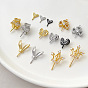 Brass Micro Pave Clear Cubic Zirconia Head Pins, for Baroque Pearl Making