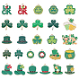 42Pcs 27 Styles Saint Patrick's Day Theme Alloy Enamel Pendants, Mixed Shapes