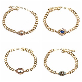 Copper Zircon Evil Eye Bracelet for Women - DIY Eye Charm Jewelry in Multiple Designs