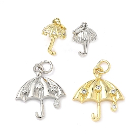 Латунные микропаве прозрачные подвески с фианитом, зонтик прелести, долговечный, без кадмия и без свинца, стойки покрытие, с целью перехода в кольце