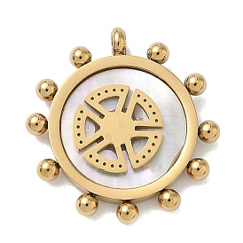 304 нержавеющая сталь с подвесками из синтетических ракушек, золотые