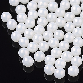ABS Plastic Imitation Pearl Beads, Matte Style, No Hole/Undrilled, Round