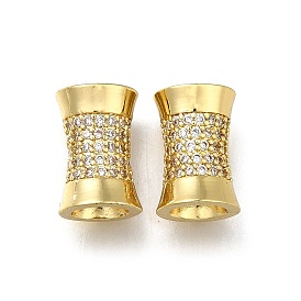 Латунь микропаве прозрачный кубический цирконий европейский бисер, бусины с большим отверстием, колонка, долговечный, стойки покрытие, без свинца и без кадмия