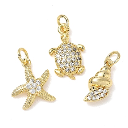 Латунные микропаве прозрачные подвески с фианитом, с целью перехода в кольце, без свинца и без кадмия, долговечный, стойки покрытие, реальный 18 k позолоченный