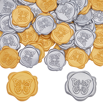 50шт 2 цвета бабочка клей воск печать наклейки, для запечатывания конвертов