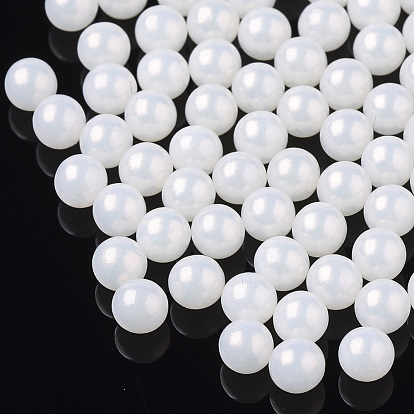 ABS Plastic Imitation Pearl Beads, Matte Style, No Hole/Undrilled, Round