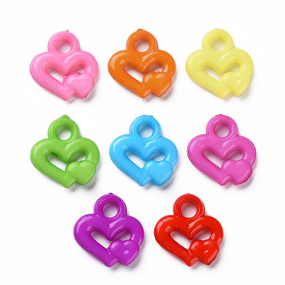 Opaque Acrylic Pendants, Heart