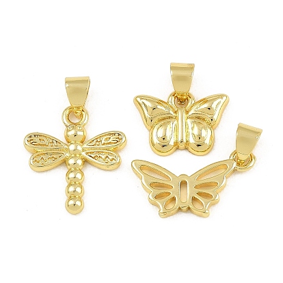 Brass Pendants, Insects Charms, Rack Plating, Long-Lasting Plated, Cadmium Free & Lead Free, Real 18K Gold Plated