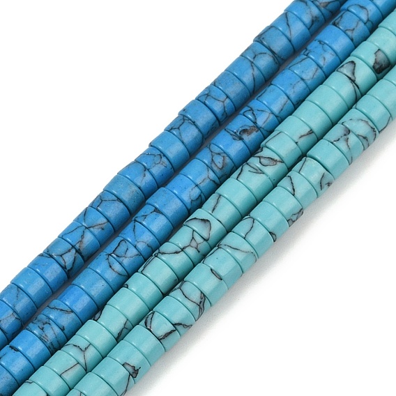 Синтетических нитей бирюзовые бусы, диск, Heishi бусы