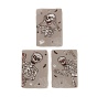 Opaque Acrylic Pendants, Rectangle with Skull Pattern, for Halloween