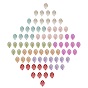 Transparent Spray Painted Glass Charms, with Golden Foil, Textured, Lemon