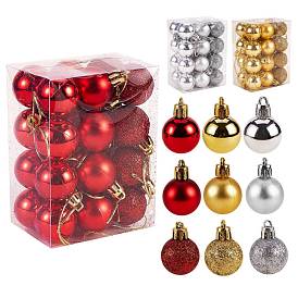 3 Boxes 3 Style Christmas Ball Plastic Ornaments, Pendant Decorations, for Christmas Holiday Wedding Party Decoration