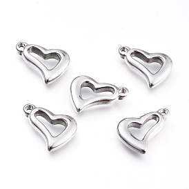 Pendentifs en acier inoxydable, découper, cœur