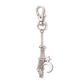 Moon Alloy Swivel Lobster Claw Clasps & Brass Cable Chains, Semi-Finished Product Pendant Decorations