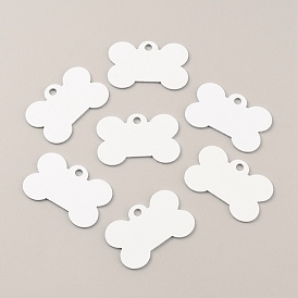 Aluminum Heat Transfer Pendants, Blank Tags, Silver