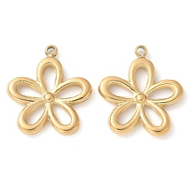304 подвески из нержавеющей стали, ручная полировка, цветочный шарм, ионное покрытие (ip)