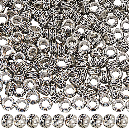 240 бусины из сплава в тибетском стиле, бусины с большим отверстием, рондель