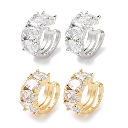 Овальные женские серьги-каффы из латуни с цирконием, долговечный, без кадмия и без свинца