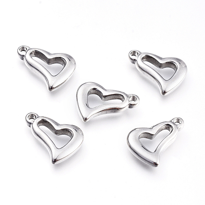 Pendentifs en acier inoxydable, découper, cœur