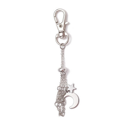 Moon Alloy Swivel Lobster Claw Clasps & Brass Cable Chains, Semi-Finished Product Pendant Decorations