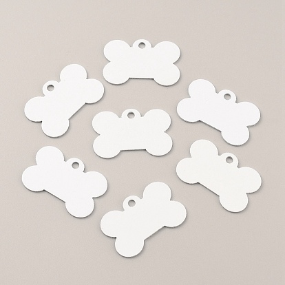 Aluminum Heat Transfer Pendants, Blank Tags, Silver