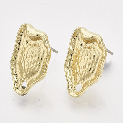 Alloy Stud Earring Findings, with Steel Pins and Hole