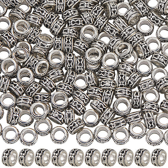 240 бусины из сплава в тибетском стиле, бусины с большим отверстием, рондель