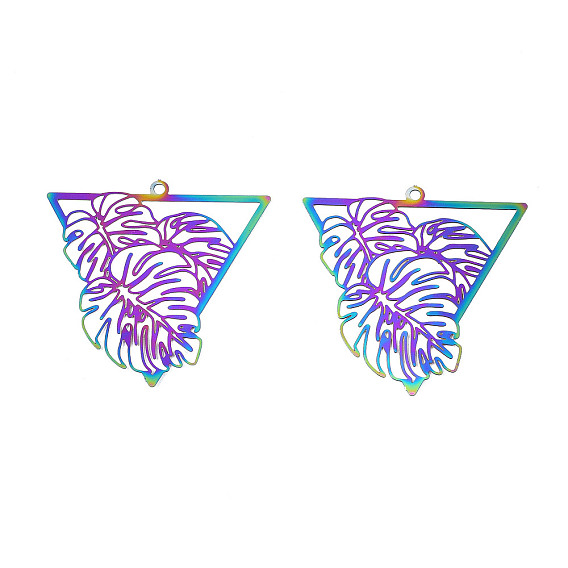 Ионное покрытие (ip) 201 филигранные подвески из нержавеющей стали, гравированные металлические украшения, лист