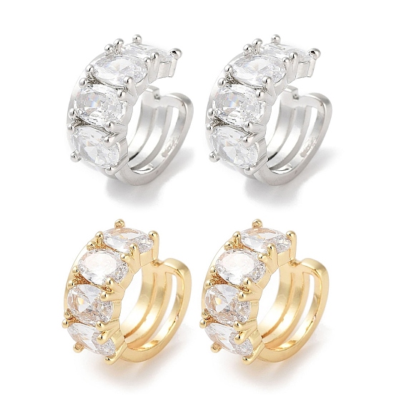 Овальные женские серьги-каффы из латуни с цирконием, долговечный, без кадмия и без свинца