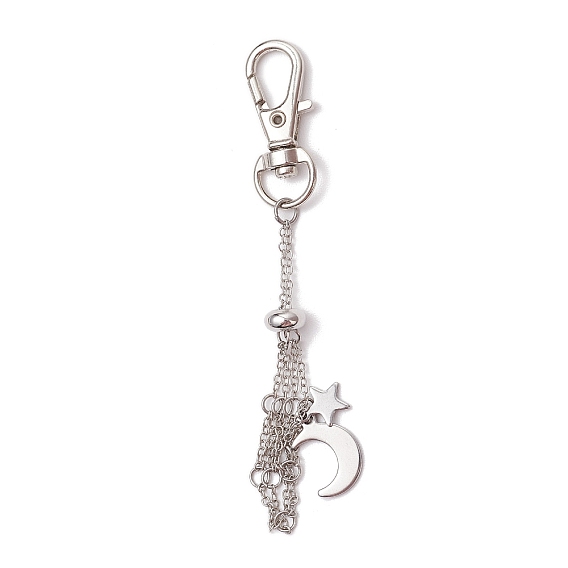 Moon Alloy Swivel Lobster Claw Clasps & Brass Cable Chains, Semi-Finished Product Pendant Decorations