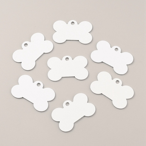 Aluminum Heat Transfer Pendants, Blank Tags, Silver