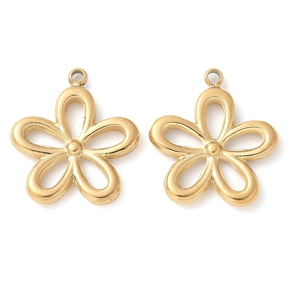 304 подвески из нержавеющей стали, ручная полировка, цветочный шарм, ионное покрытие (ip)