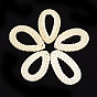 Handmade Reed Cane/Rattan Woven Linking Rings, For Making Straw Earrings and Necklaces, Bleach, Drop