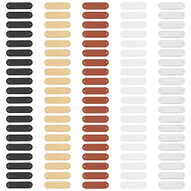 100 piezas 5 etiquetas de cuero de PU de colores, con agujeros, para jeans de bricolaje, , , accesorios de sombrero, rectángulo redondeado