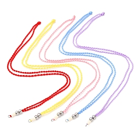 5 шт. ожерелья из вощеного полиэстера, с латунными бусинами и 304 запорными кольцами из нержавеющей стали