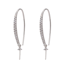 925 серебристый серебристый мостовой кубический крючок из циркония, для полуполых бусин 