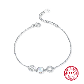Bracelet en argent sterling incrusté de nacre naturelle pour femmes