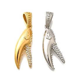 316l подвески из нержавеющей стали с микропаве из прозрачного кубического циркония, акулья пасть