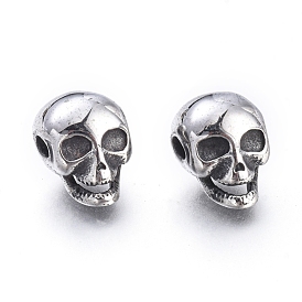 Halloween 304 Stainless Steel Beads, Skull Head