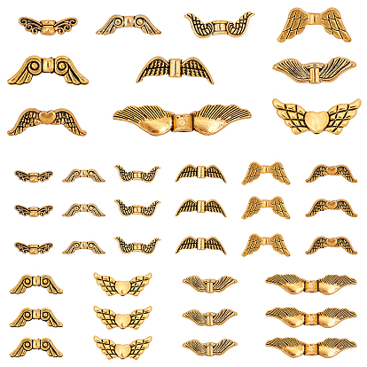 200 шт. 10 стили тибетского стиля бусины из сплава с крыльями