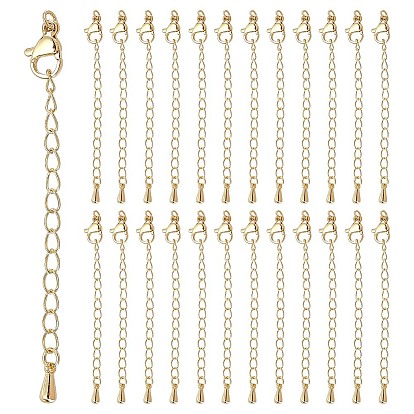25extensor de cadena de bordillo (piezas), Cadenas de extremo con cierres de pinza de langosta y dijes en forma de lágrima