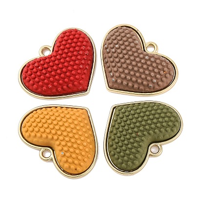 Pendentifs en alliage, peint à la bombe , cœur, or et de lumière