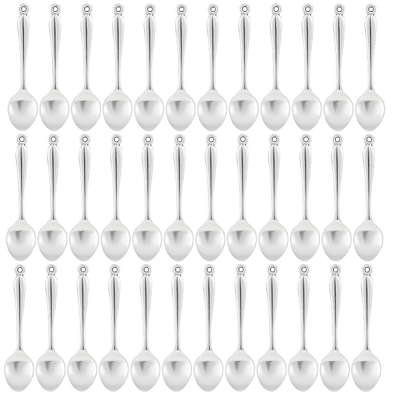 Тибетский Стиль цинковый сплав большие кулоны, подвески для кухонной утвари, без свинца и без кадмия, ложка