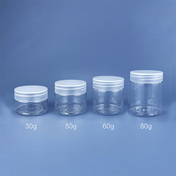 Прозрачная пластиковая пустая портативная банка для крема для лица, многоразовые косметические контейнеры, с винтовой крышкой, колонка