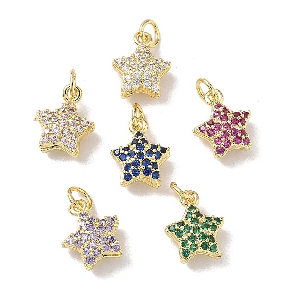 Латунные микро проложить кубического циркония прелести, звезды прелести, стойки покрытие, долговечный, без кадмия и без свинца