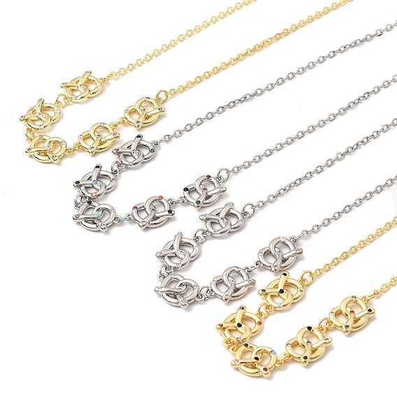 Подвеска-узел из латуни с микропаве из кубического циркония., ожерелья-цепочки для женщин, стойки покрытие, без кадмия и без свинца, долговечный