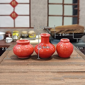 Mini Porcelain Canister Vase Set, for Dollhouse Accessories, Pretending Prop Decorations