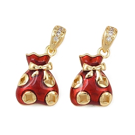 Латунные микропроволочные кубические циркониевые подвески из эмали, прелести мешков, стойки покрытие, без кадмия и без свинца, долговечный, золотые